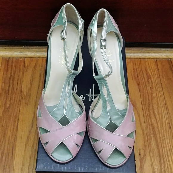 New! Gorgeous Cole Haan Heels Pink/Green! 9B - Picture 3 of 8